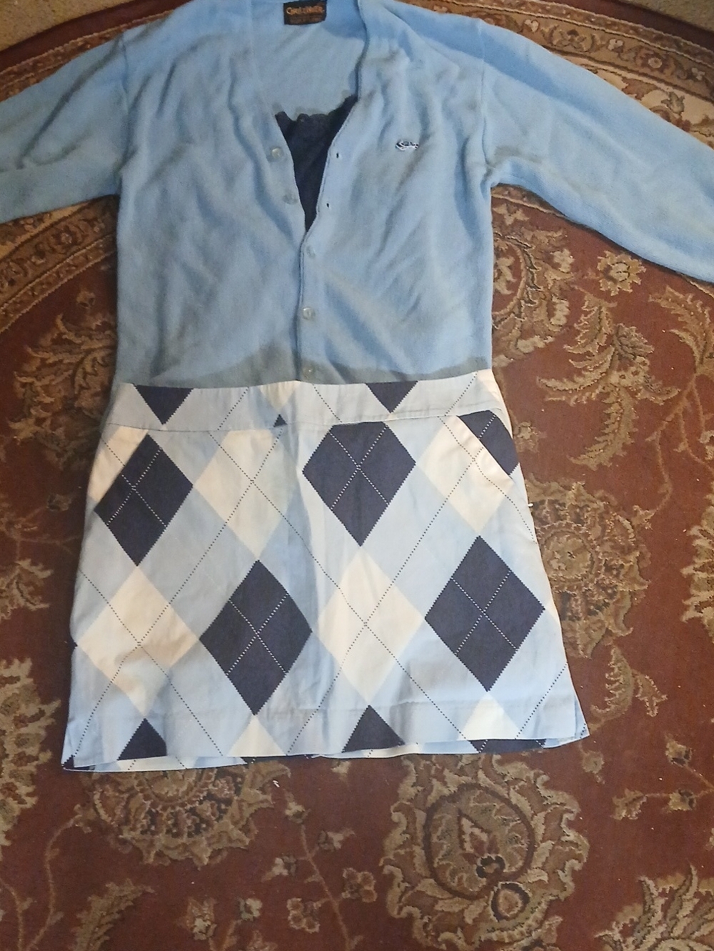 Loudmouth Skort Blue Argyle Mini Skirt